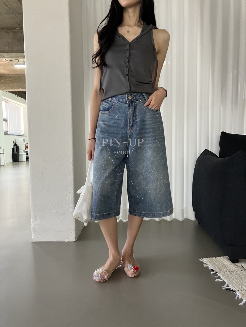 PIN-UP韓國直郵女士新品時尚休閑人氣熱賣26夏季短褲串珠PIN-UP短褲圖色2