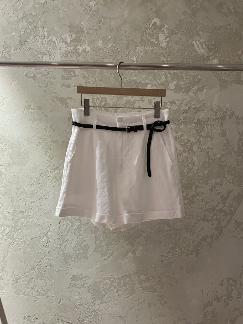 PIN-UP東大門實拍韓國女裝新品人氣時尚短褲不含腰帶亞麻PIN-UP短褲