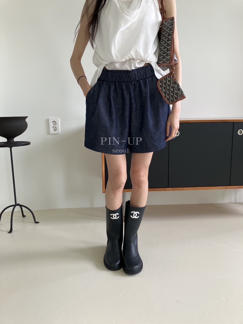 PIN-UP韓國東大門代購女裝新款推薦人氣休閑熱賣短褲亞麻PIN-UP短褲