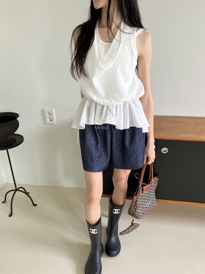 PIN-UP韓國東大門代購女裝新款推薦人氣休閑熱賣短褲亞麻PIN-UP短褲