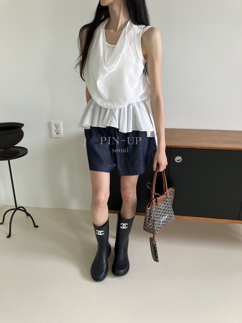 PIN-UP韓國東大門代購女裝新款推薦人氣休閑熱賣短褲亞麻PIN-UP短褲