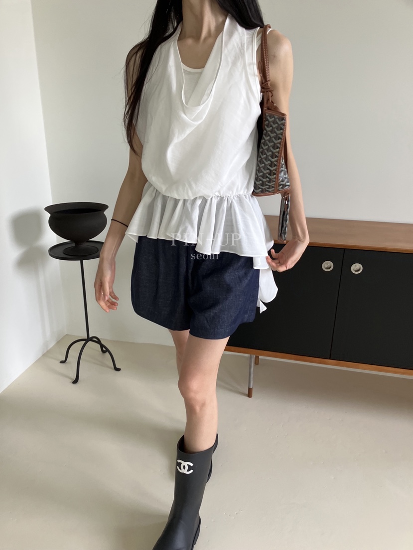 PIN-UP韓國東大門代購女裝新款推薦人氣休閑熱賣短褲亞麻PIN-UP短褲