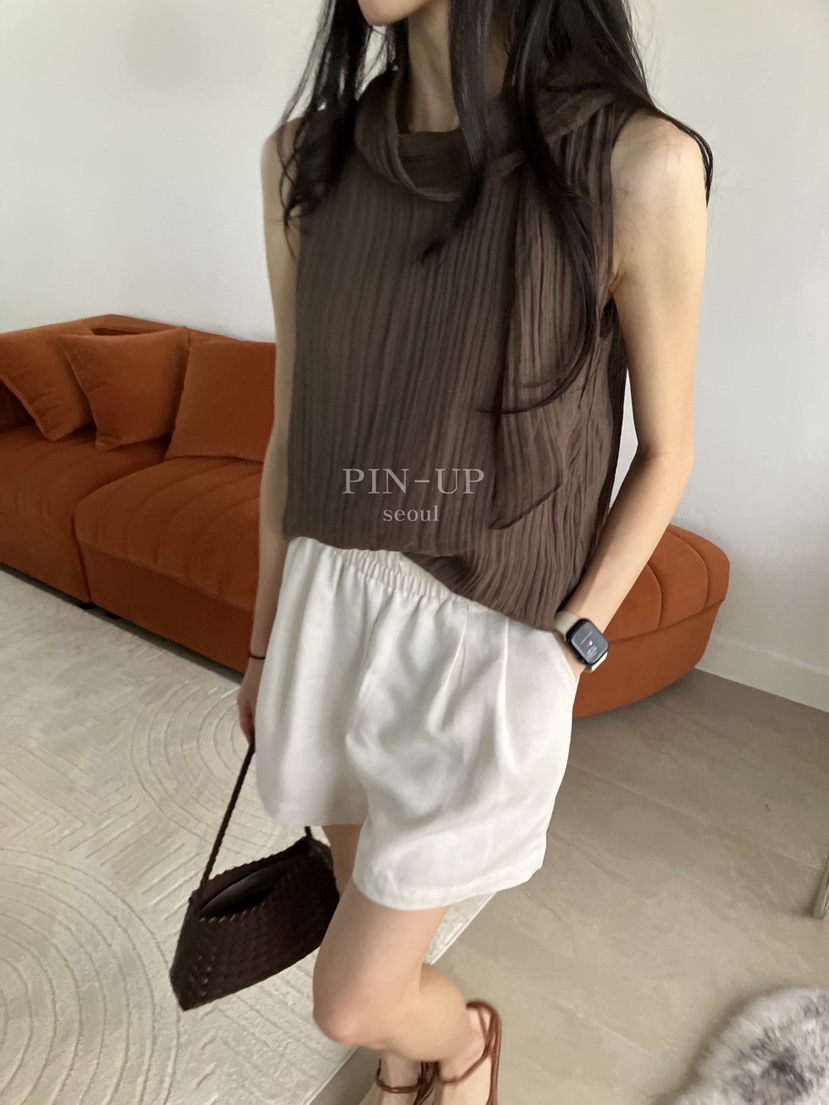 PIN-UP韓國東大門代購女裝新款推薦人氣休閑熱賣短褲亞麻PIN-UP短褲