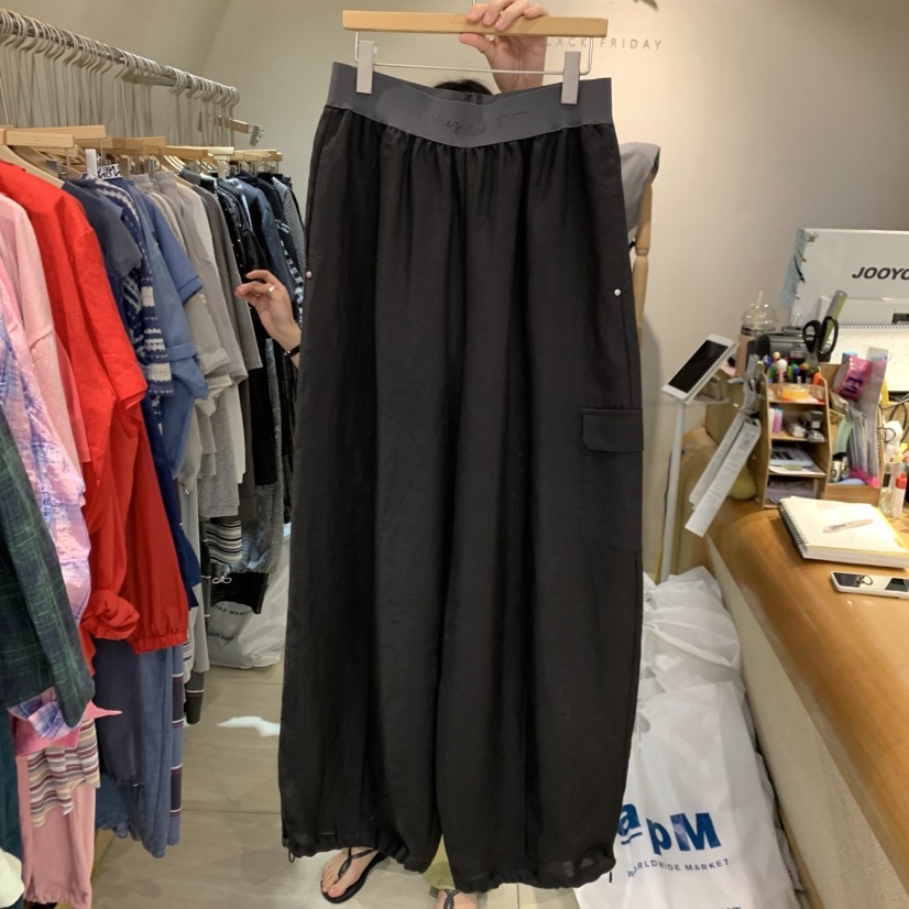 BLACKFRIDAY韓國東大門直郵女裝新品26夏季熱賣休閑褲亞麻布BLACK FRIDAY休閑褲圖色3