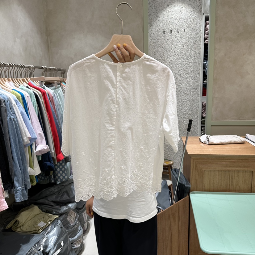 DELI JENNY韓國東大門代購女士新品時尚26夏季襯衫蕾絲衫DELI JENNY襯衫/蕾絲衫