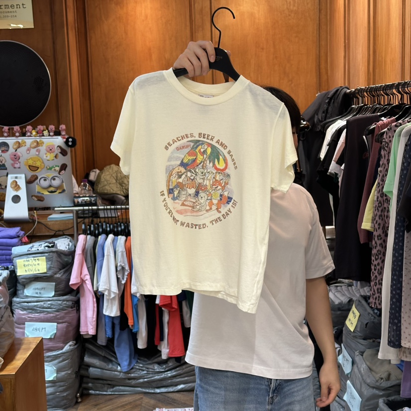 GARMENT-P韓國東大門直郵女裝新品人氣推薦時尚休閑熱賣T恤GARMENTT恤圖色1白色