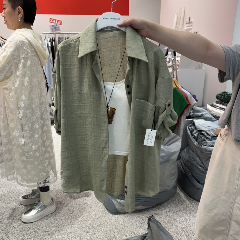 ATPZ韓國東大門直郵女士新品推薦人氣襯衫蕾絲衫不含內搭ATTENTION PLEAES襯衫/蕾絲衫圖色4