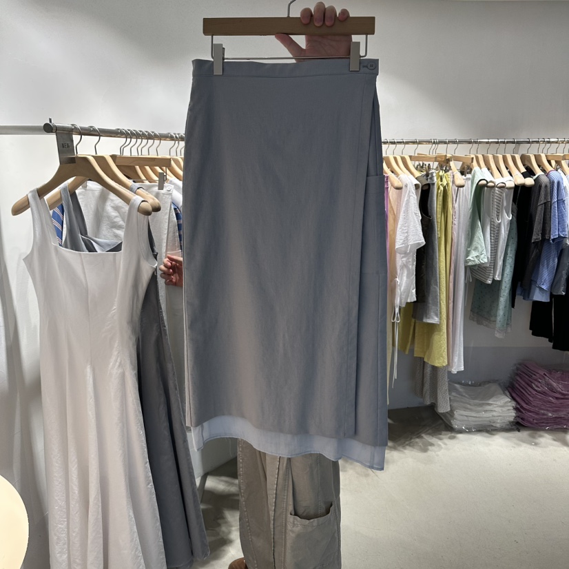 ROOM K-P韓國代購女裝新品推薦26夏季人氣熱賣長裙雙層roomk長裙圖色2
