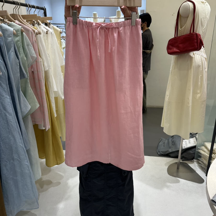 AURA韓國直郵女裝新品推薦休閑時尚26夏季熱賣長裙亞麻布Au ra長裙圖色3