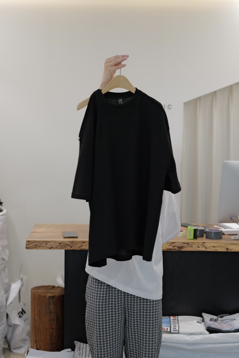 FRIC東大門實拍韓國女士新款26夏季熱賣時尚推薦休閑人氣T恤FRICT恤圖色2黑色