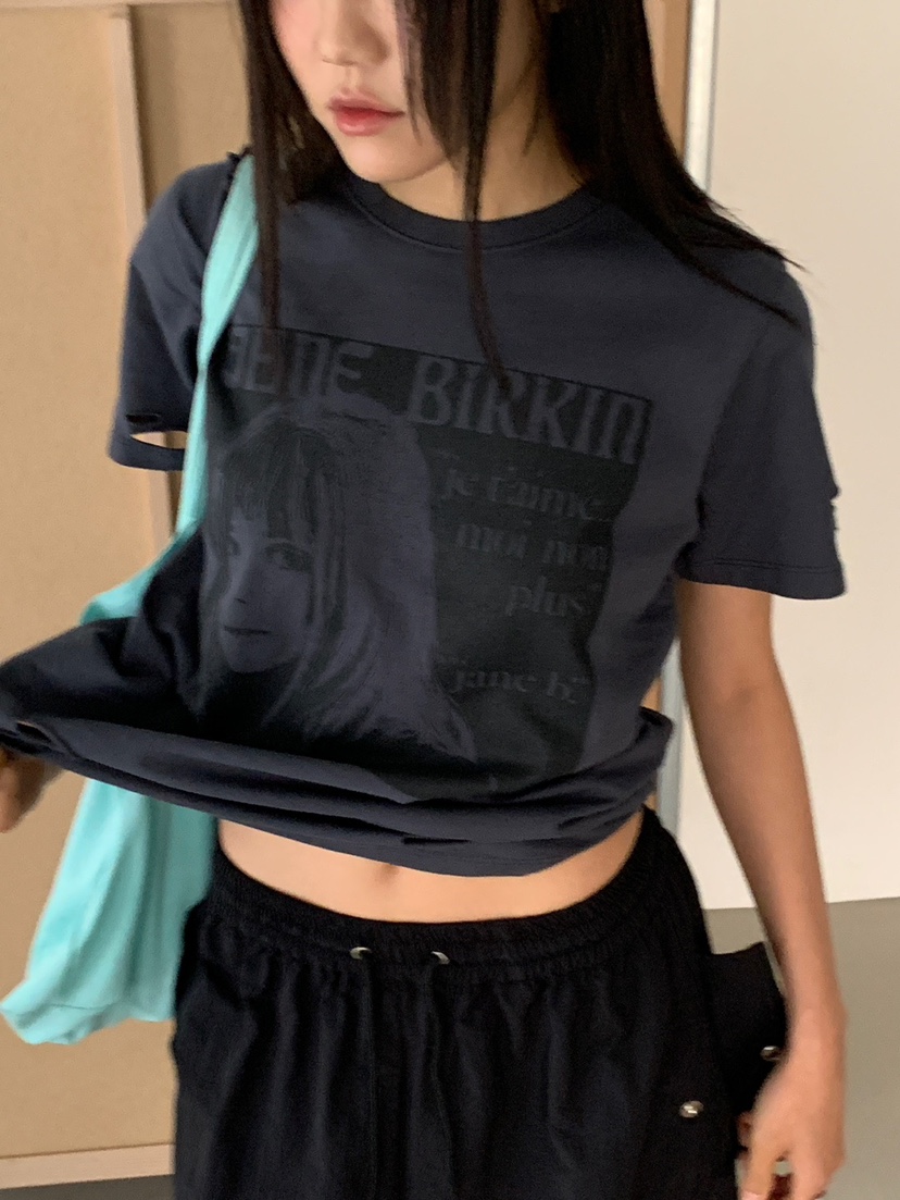 MORE THAN-P東大門實拍韓國女士新款26夏季時尚熱賣T恤MORE THANT恤