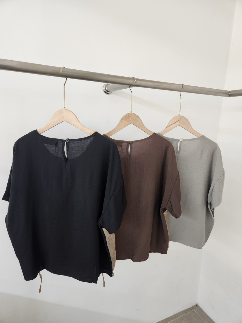 THE OTHER韓國東大門直郵女士新品襯衫蕾絲衫假兩件透視褶皺THE OTHER襯衫/蕾絲衫