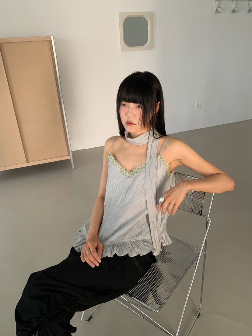 MORE THAN-P韓國直郵實拍女士新款人氣吊帶背心含圍巾無袖MORE THAN吊帶/背心