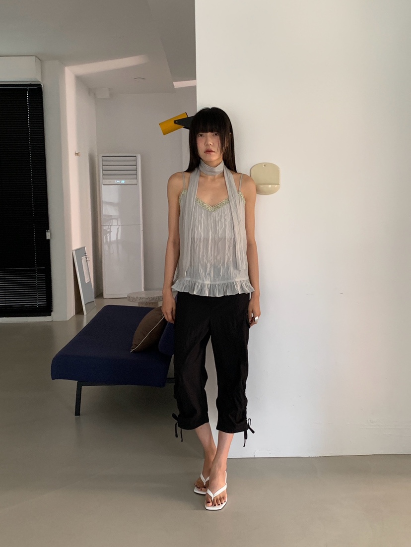 MORE THAN-P韓國直郵實拍女士新款人氣吊帶背心含圍巾無袖MORE THAN吊帶/背心