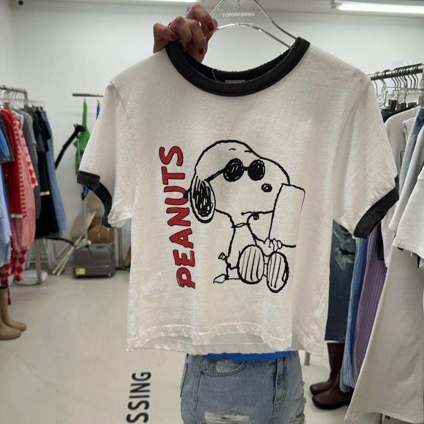 TOPDRESSING韓國東大門代購女裝新品人氣熱賣休閑T恤史努比TOPDRESSINGT恤圖色1白色
