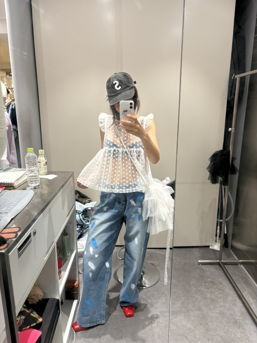 PLATFORM-L韓國直郵女裝新款人氣休閑時尚吊帶背心花朵雙面PLATFORM吊帶/背心
