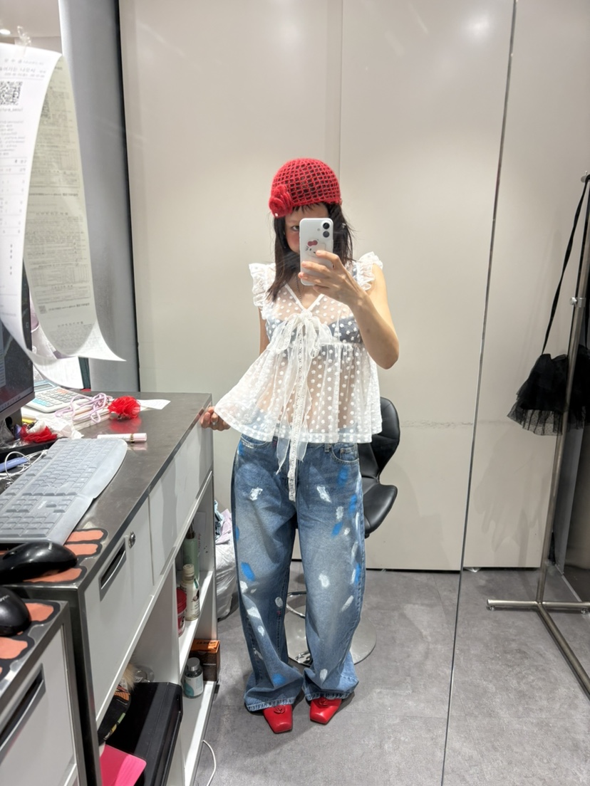 PLATFORM-L韓國直郵女裝新款人氣休閑時尚吊帶背心花朵雙面PLATFORM吊帶/背心