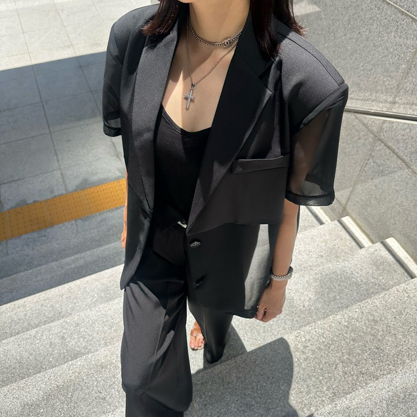 SOUIT韓國東大門直郵女裝新款推薦熱賣26夏季西裝西服雪紡SOUIT by mabel-L西裝/西服