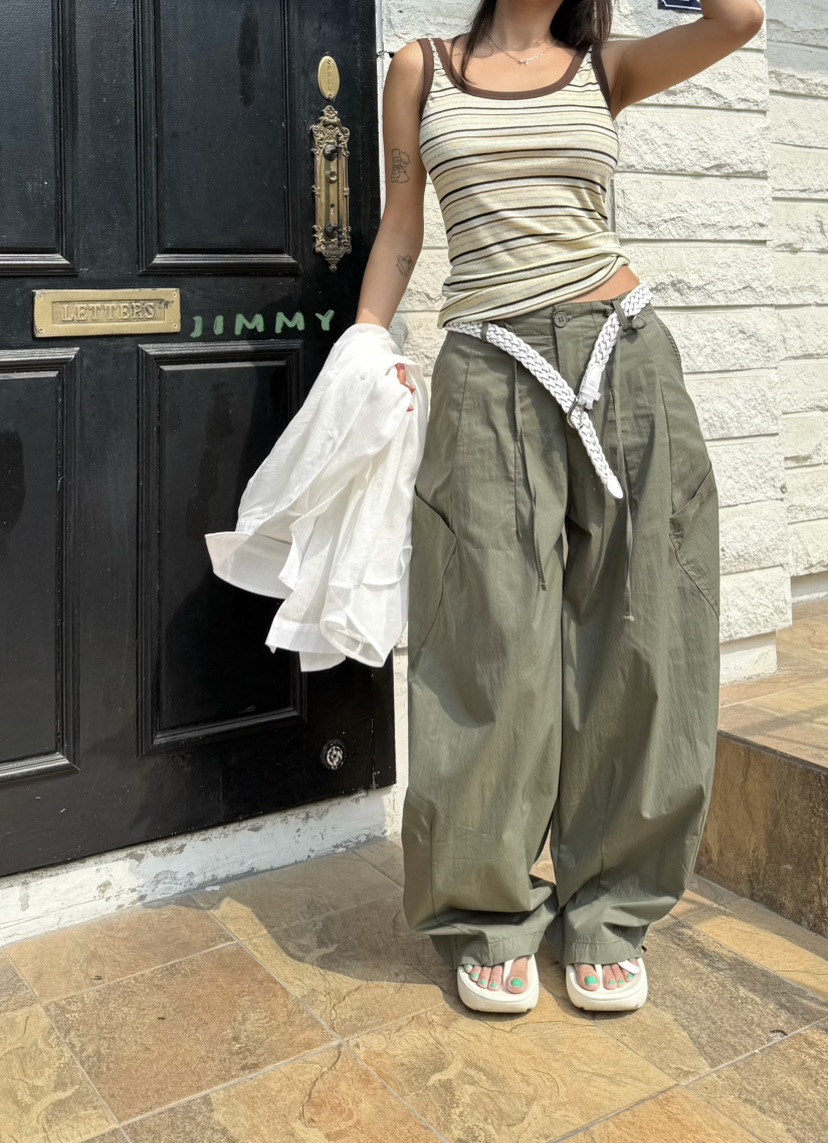 JIMMY韓國直郵女裝新款26夏季熱賣時尚休閑推薦休閑褲工裝褲JIMMY/REMAKE休閑褲