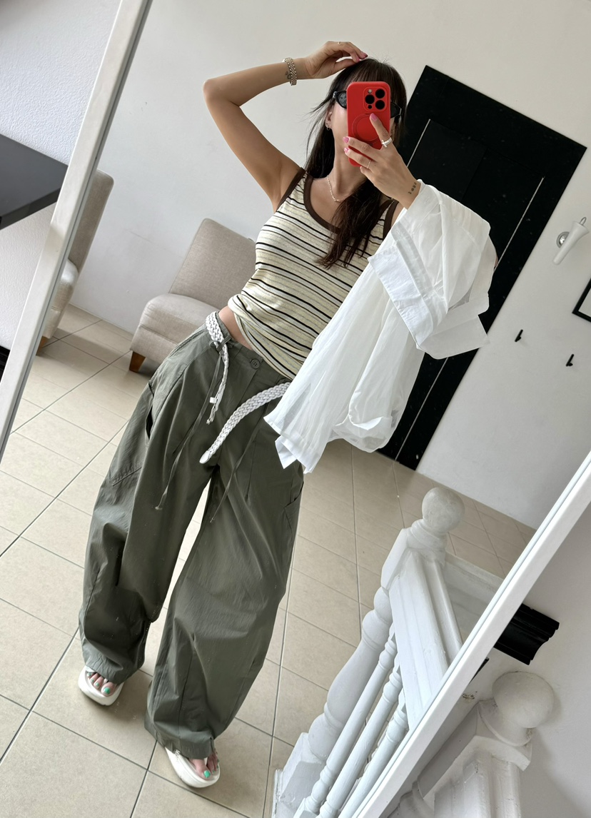 JIMMY韓國直郵女裝新款26夏季熱賣時尚休閑推薦休閑褲工裝褲JIMMY/REMAKE休閑褲