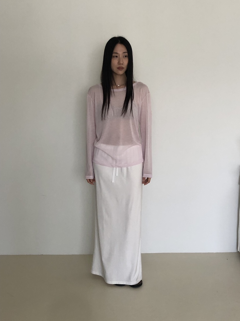 TORRE韓國直郵實拍女裝新品推薦人氣休閑熱賣長袖T恤透明TORRE長袖T恤