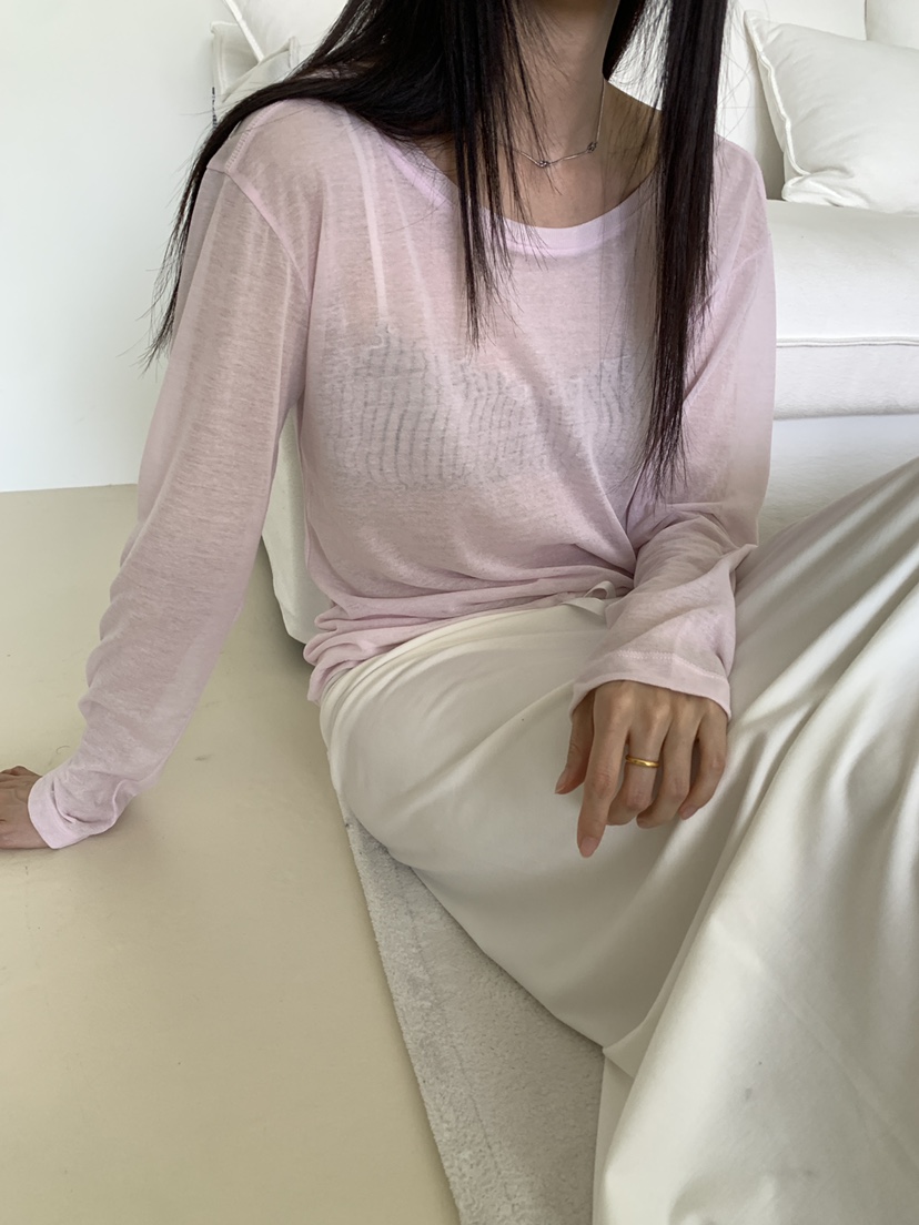 TORRE韓國直郵實拍女裝新品推薦人氣休閑熱賣長袖T恤透明TORRE長袖T恤圖色3