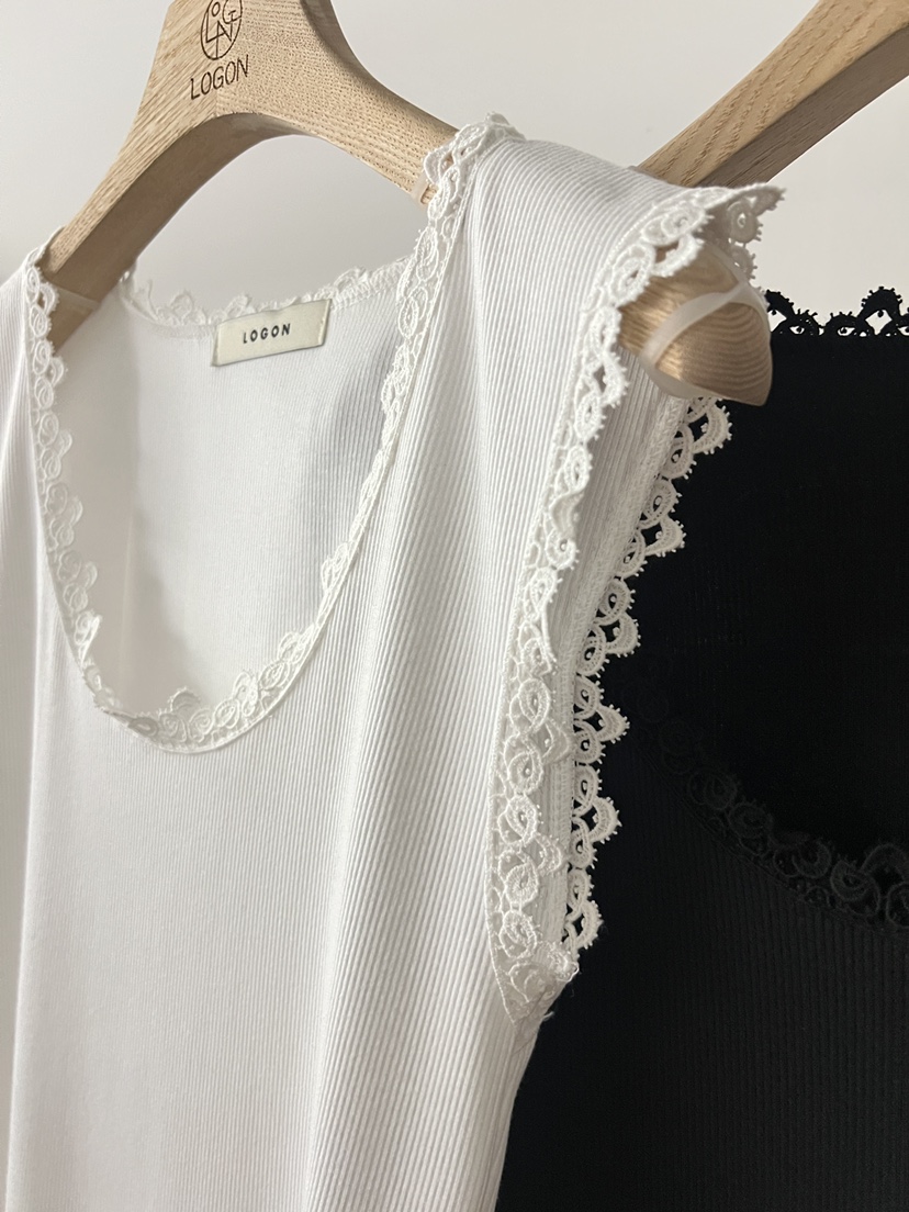 LOGON韓國代購女士新品熱賣26夏季時尚人氣吊帶背心蕾絲無袖LOGON吊帶/背心