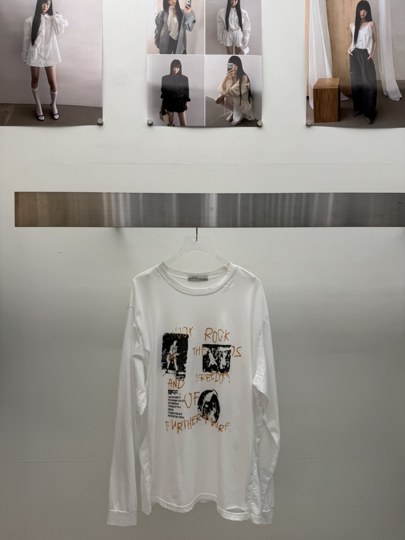 AMOOD韓國直郵實拍女裝新款熱賣推薦人氣休閑時尚長袖T恤AMOOD長袖T恤圖色1