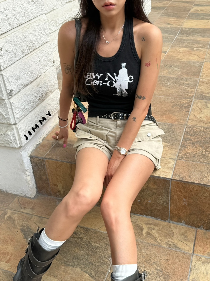JIMMY韓國東大門直郵女士新款人氣時尚推薦熱賣休閑吊帶背心JIMMY/REMAKE吊帶/背心