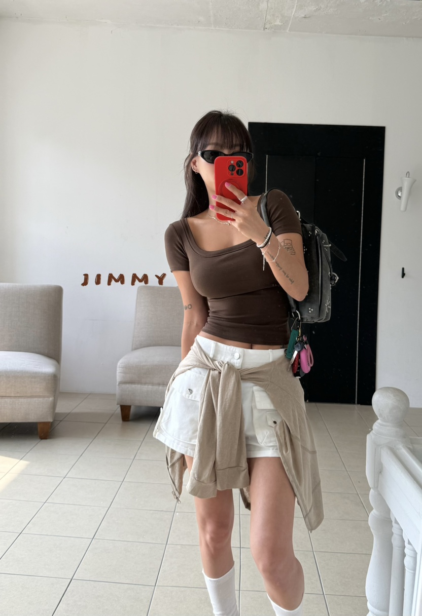 JIMMY韓國直郵女裝新品休閑人氣26夏季時尚推薦熱賣T恤JIMMY/REMAKET恤