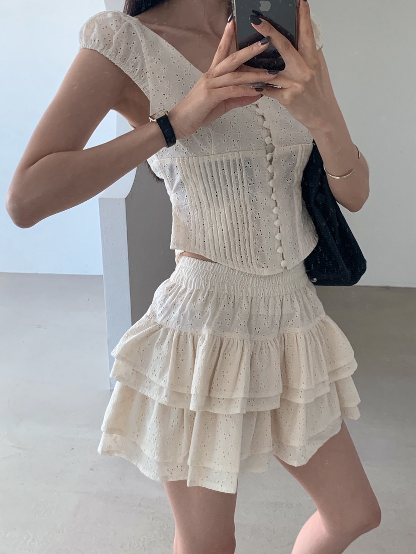 VERANDA韓國直郵女裝新品26夏季時尚熱賣人氣襯衫蕾絲衫絲帶VERANDA襯衫/蕾絲衫