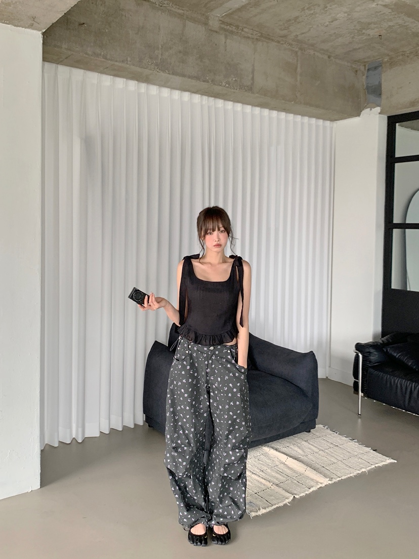 VERANDA韓國直郵女裝新品人氣熱賣時尚推薦休閑休閑褲小花VERANDA休閑褲