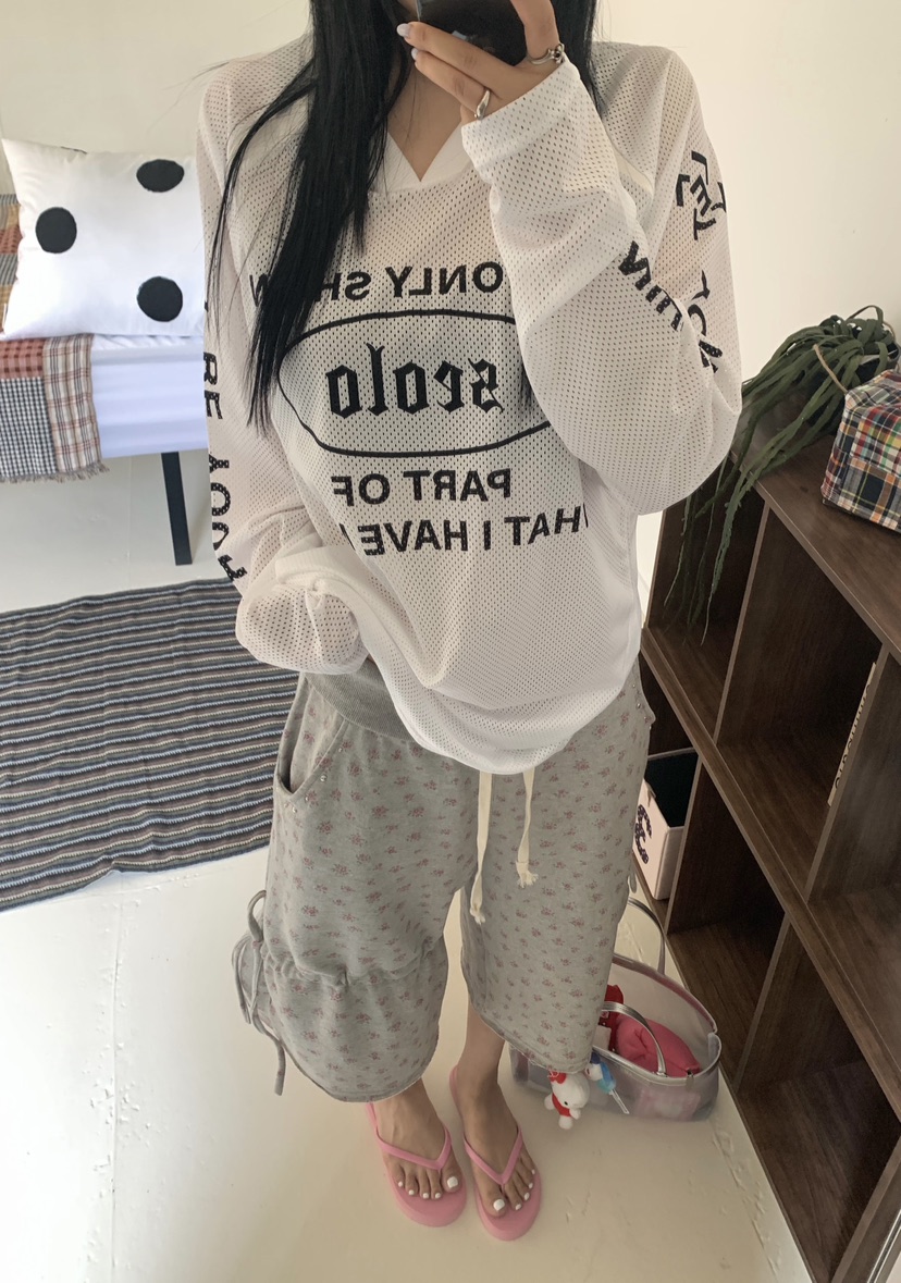 SEOLO韓國東大門代購女裝新款推薦時尚人氣長袖T恤網狀迷彩Seolo seoul長袖T恤