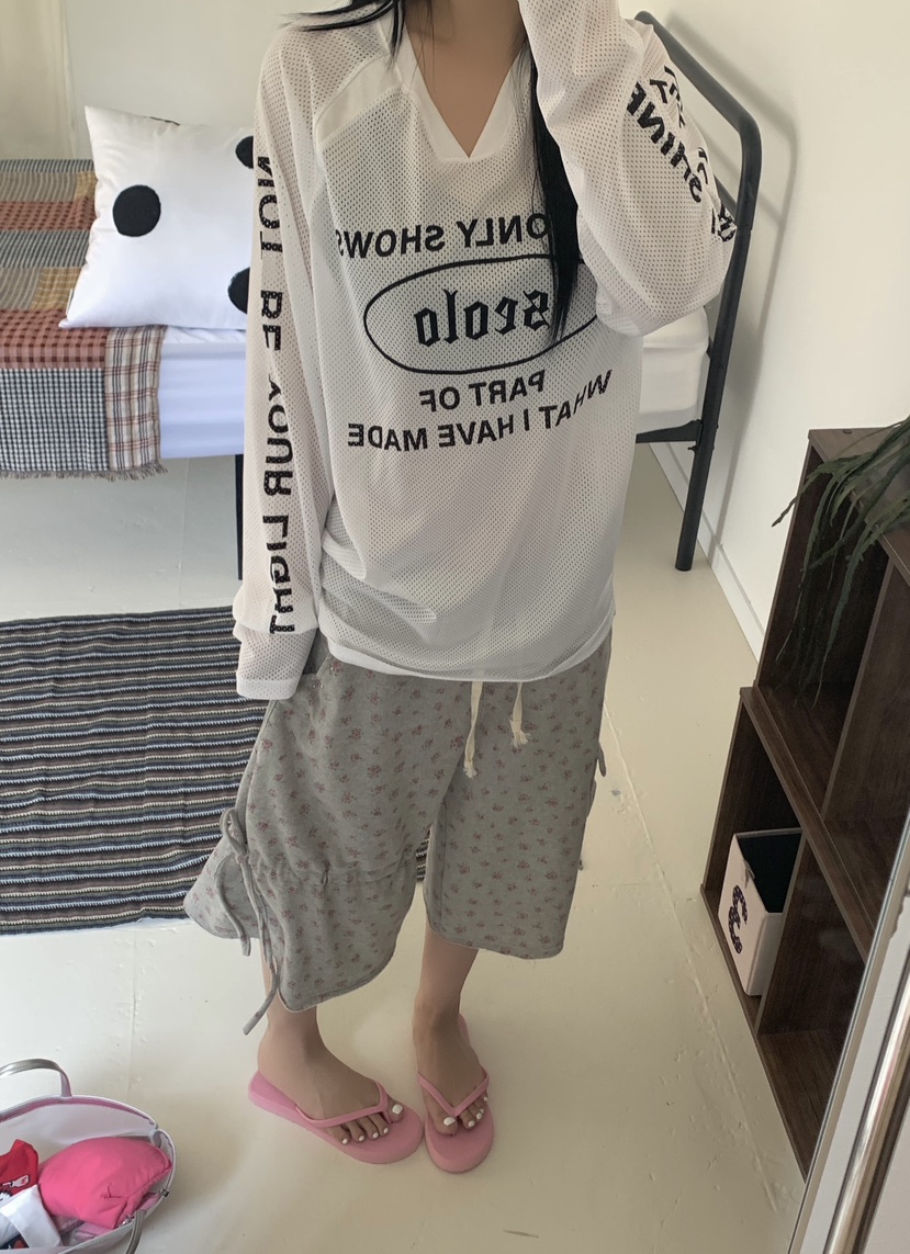 SEOLO韓國東大門代購女裝新款推薦時尚人氣長袖T恤網狀迷彩Seolo seoul長袖T恤