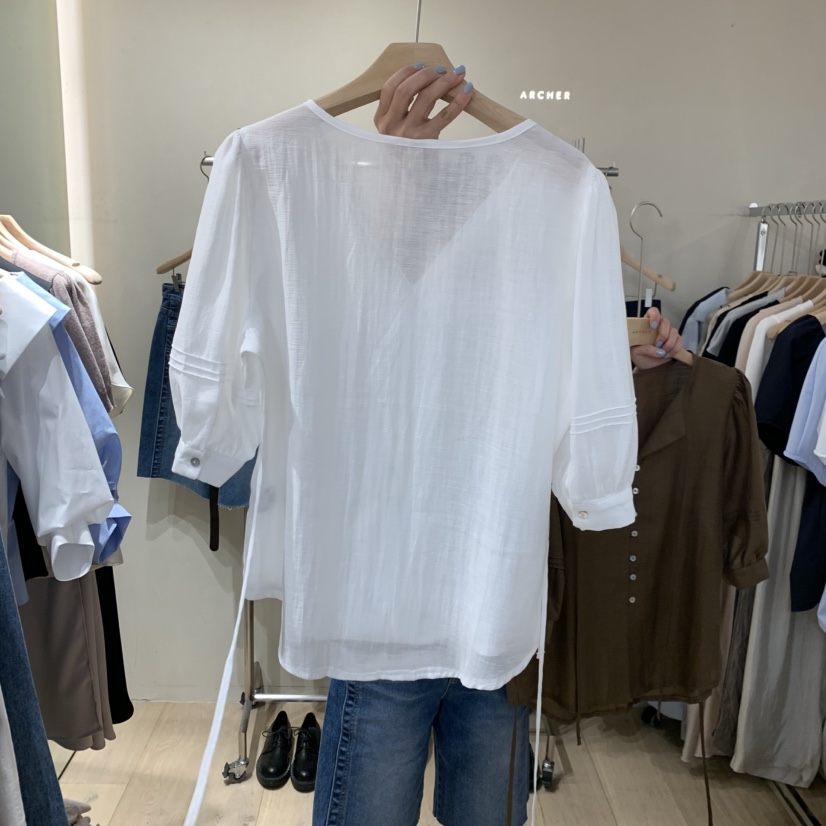 ARCHER韓國東大門代購女裝新品人氣休閑26夏季襯衫蕾絲衫ARCHER襯衫/蕾絲衫