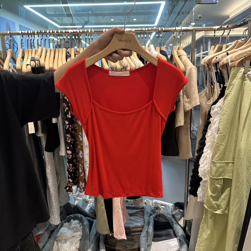 HONG.U韓國直郵女裝新品時尚人氣休閑推薦熱賣T恤假兩件HONG.UT恤圖色2