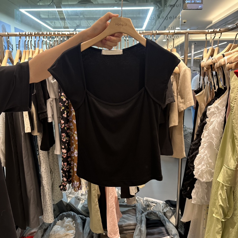HONG.U韓國直郵女裝新品時尚人氣休閑推薦熱賣T恤假兩件HONG.UT恤圖色3