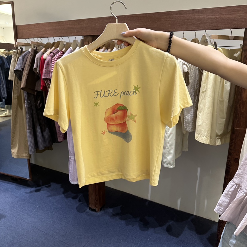 FURE韓國東大門代購女士新品時尚26夏季推薦人氣休閑熱賣T恤FURET恤圖色2