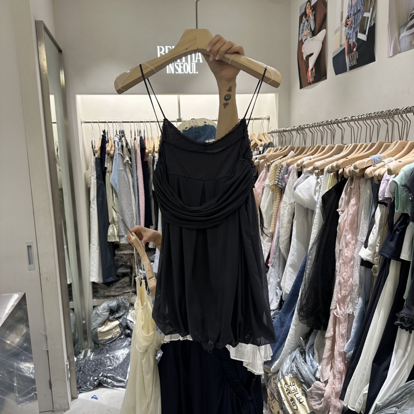 BERTHA韓國直郵實拍女士新品休閑推薦人氣26夏季連衣裙透視BERTHA連衣裙