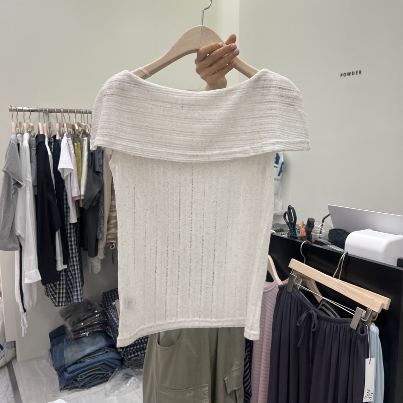 POWDER韓國直郵實拍女士新品休閑推薦熱賣26夏季時尚針織衫POWDER針織衫
