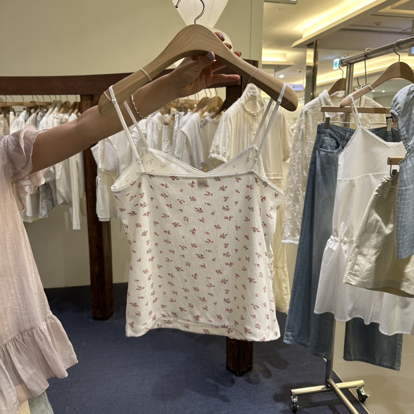 FURE韓國直郵女士新品休閑時尚26夏季人氣吊帶背心花朵無袖FURE吊帶/背心