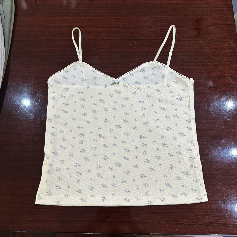 FURE韓國直郵女士新品休閑時尚26夏季人氣吊帶背心花朵無袖FURE吊帶/背心圖色2藍花