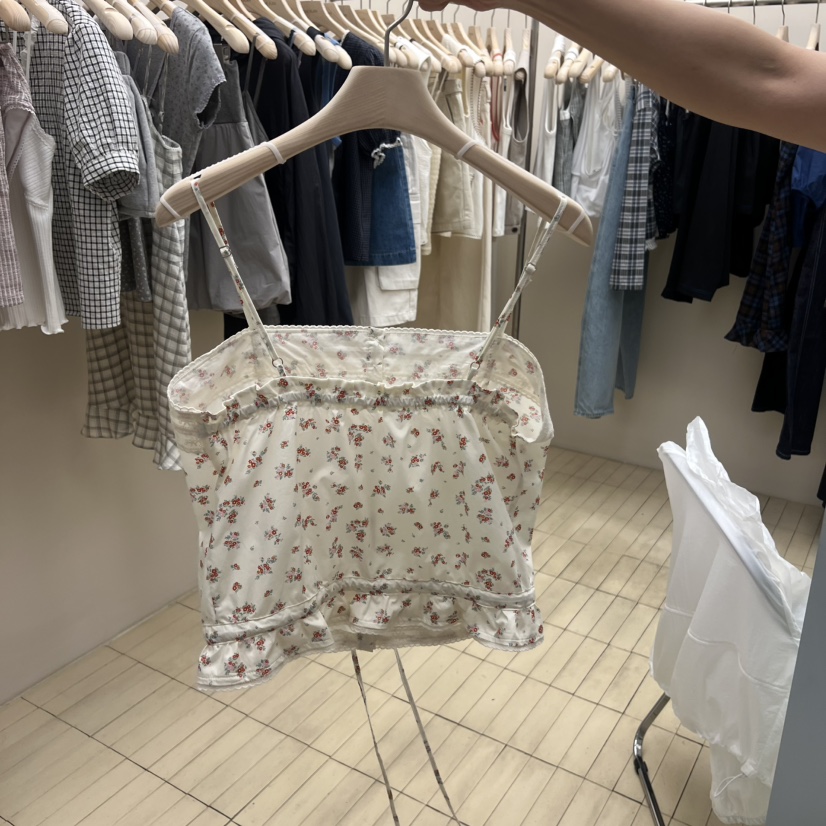 THEPLAN韓國代購女裝新品26夏季休閑吊帶背心小碎花蕾絲無袖THE PLAN吊帶/背心