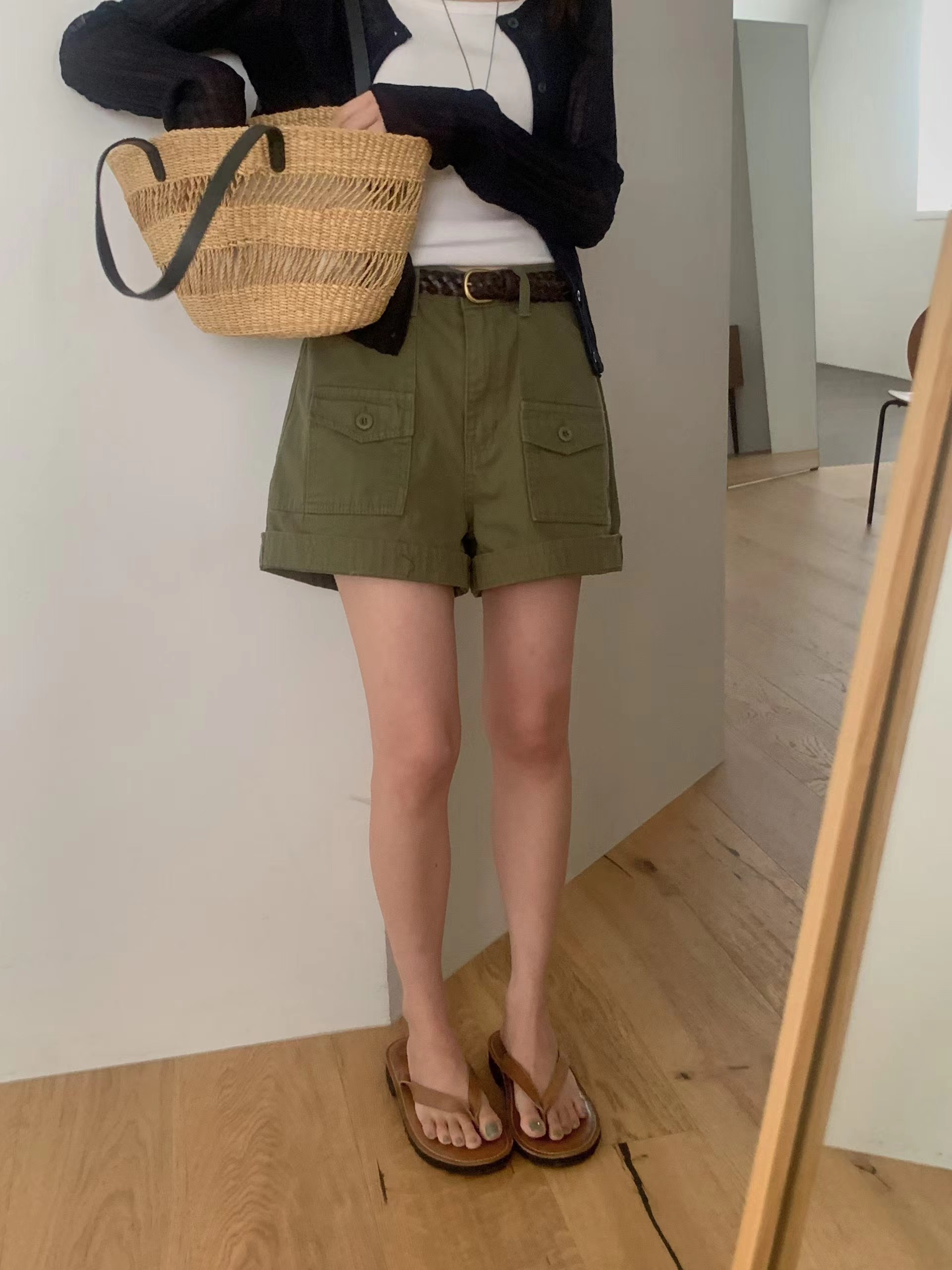 MIELLE-미엘르-OT韓國東大門直郵女裝新款熱賣短褲不含腰帶MIELLE-2件起短褲圖色1