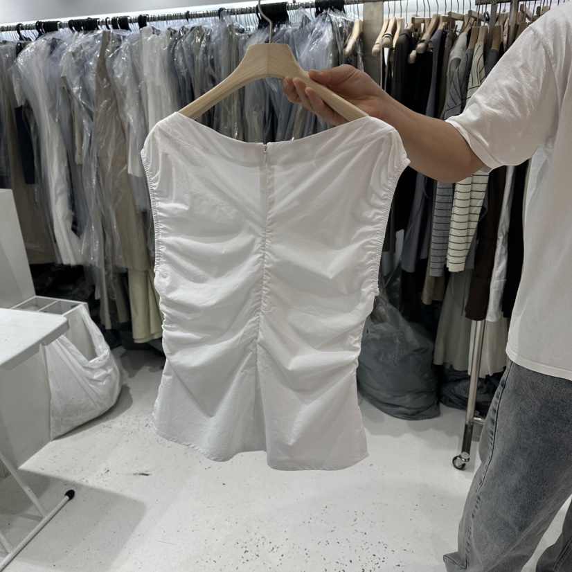 J SHOP韓國直郵女裝新品熱賣推薦26夏季吊帶背心褶皺無袖J_SHOP吊帶/背心