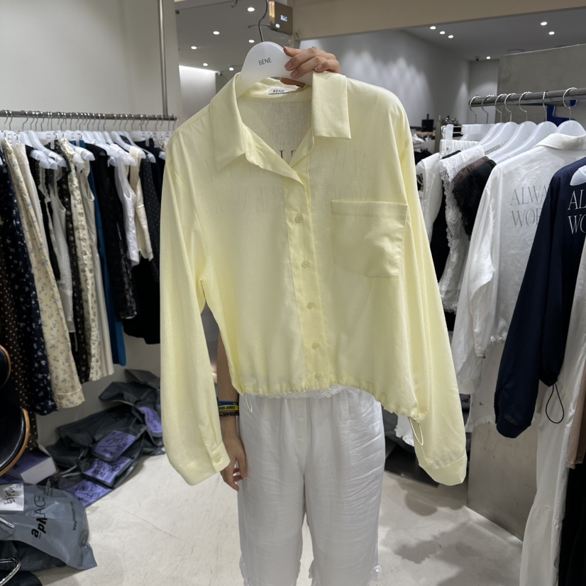BENE韓國直郵女士新品熱賣人氣休閑26夏季襯衫蕾絲衫亞麻BENE襯衫/蕾絲衫圖色2
