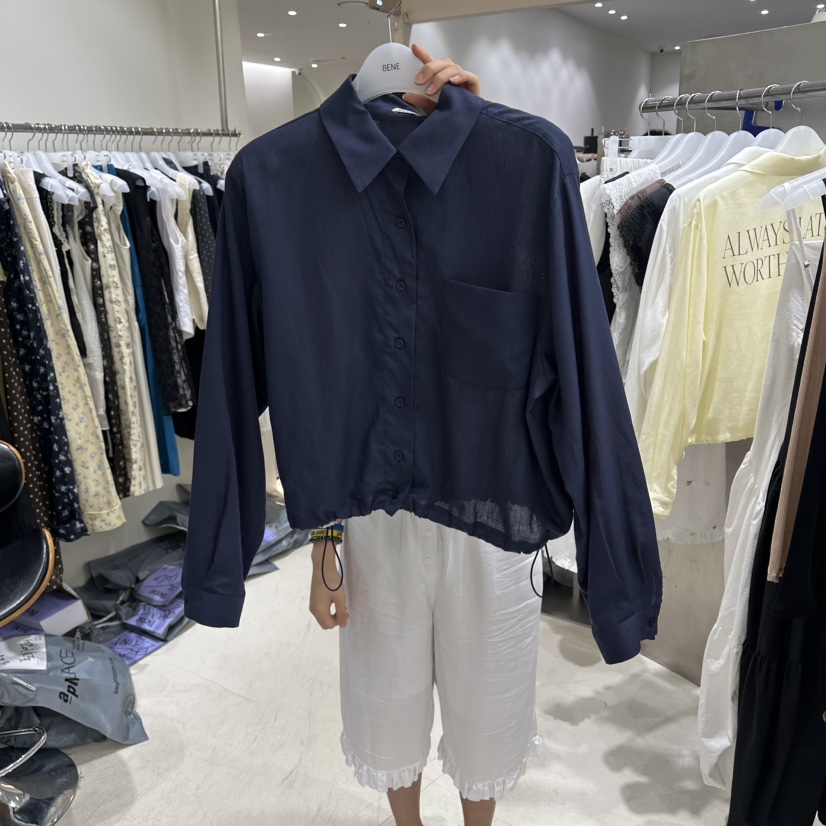 BENE韓國直郵女士新品熱賣人氣休閑26夏季襯衫蕾絲衫亞麻BENE襯衫/蕾絲衫圖色3
