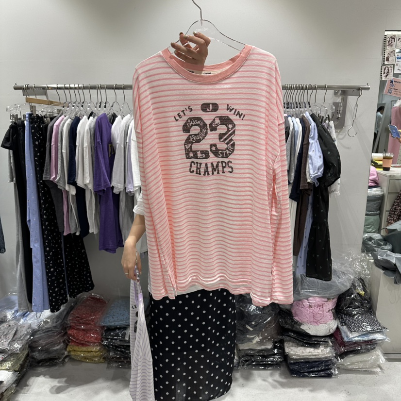COMBO韓國直郵實拍女士新款時尚休閑推薦26夏季熱賣長袖T恤COM_BO長袖T恤圖色1