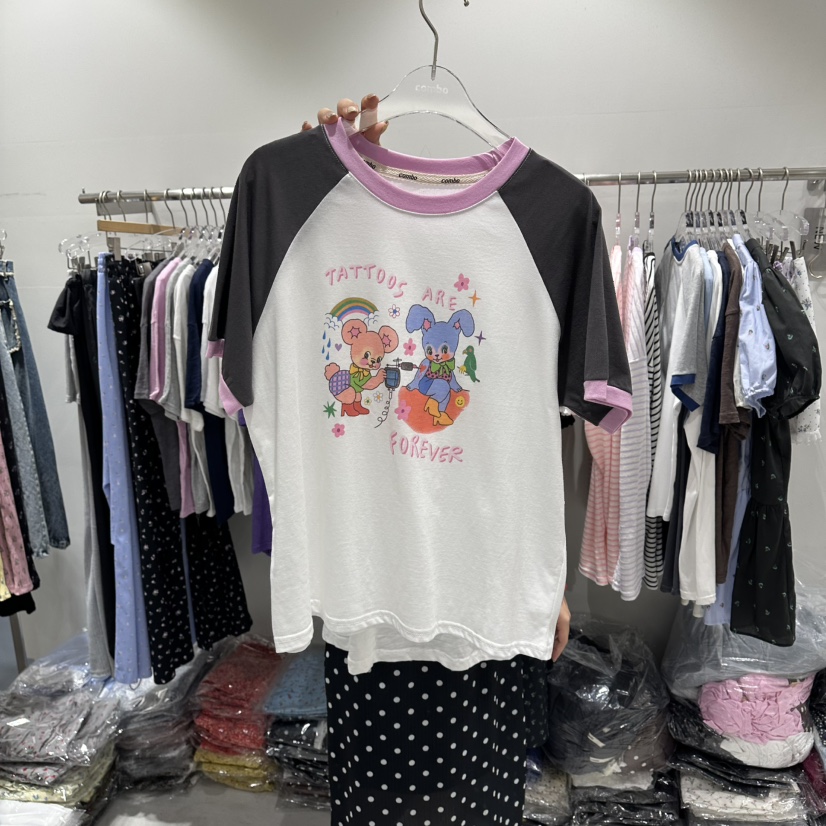 COMBO韓國代購女裝新品推薦熱賣26夏季休閑時尚人氣T恤COM_BOT恤圖色3