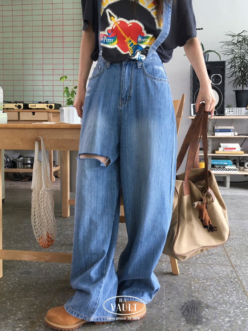 VAULT東大門實拍韓國女士新款時尚人氣休閑熱賣26夏季背帶褲VAULT背帶褲